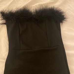 Black feather Body-con Dress